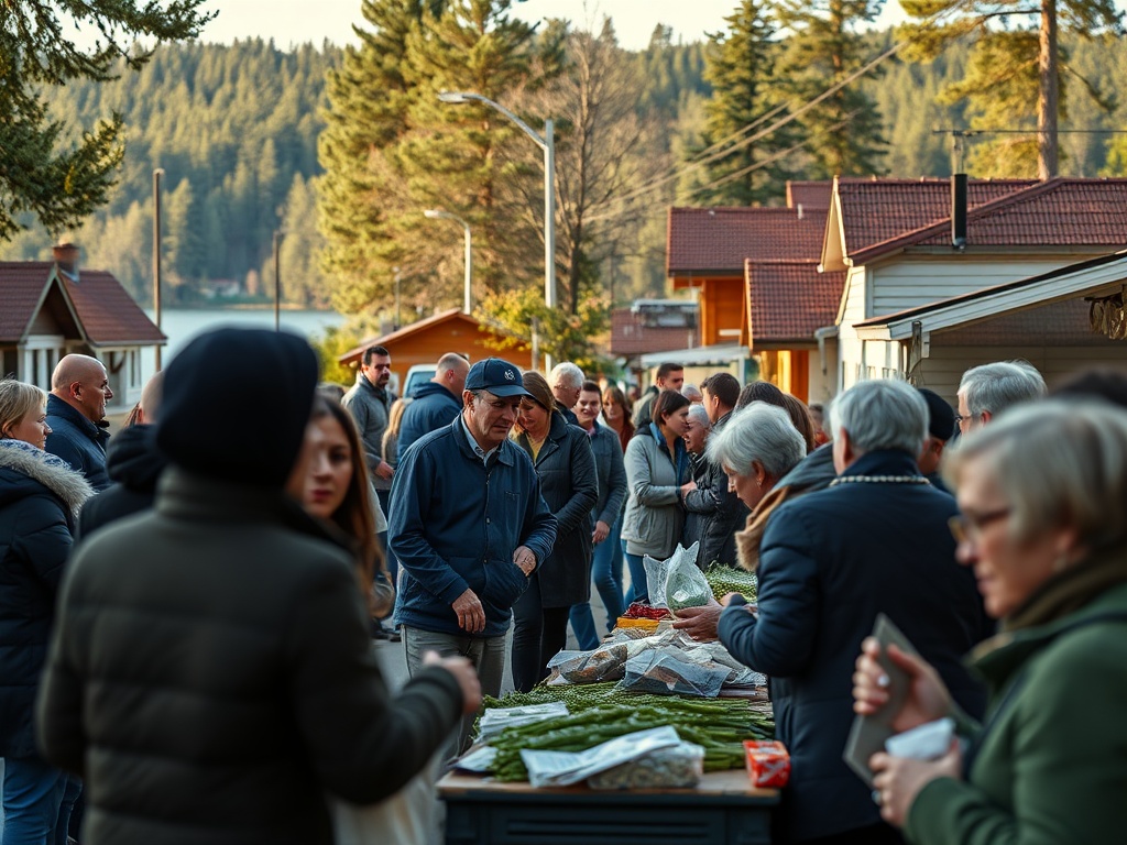 Mieszkańcy Szczytna biorący udział w akcji sprzątania terenu zielonego nad jeziorem